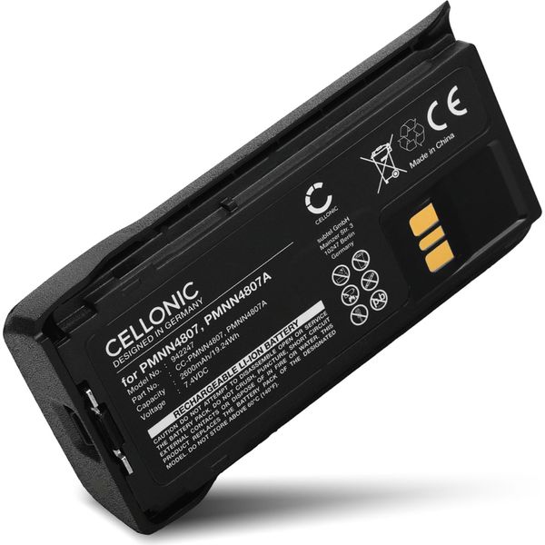 Cellonic, Batteria Per Ricetrasmettitore Compatibile Con Motorola PMNN4407, R7, PMNN4407A, PMNN4807A (7.4V, 2600Mah)-image