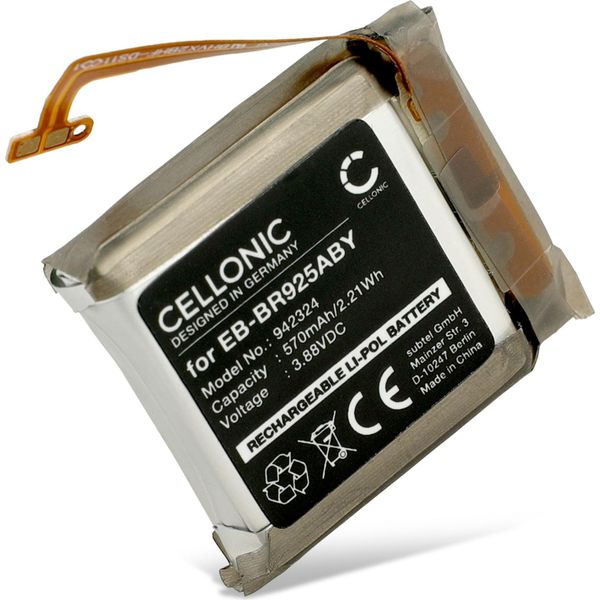 Cellonic, Batteria Per Smartwatch E Braccialetto Fitness Compatibile Con Samsung Galaxy Watch 5 Pro (570Mah, 3.88V) Batteria Di Ricambio EB-BR925ABY-image