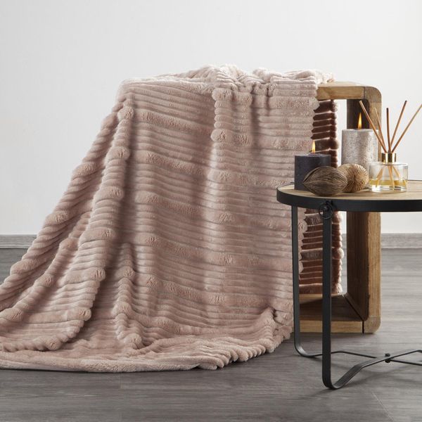 Eurofirany | Coperta Accogliente - Coperta - 200 X 220 Cm Coperta - Rosa Chiaro - Morbida E Coccolosa-image
