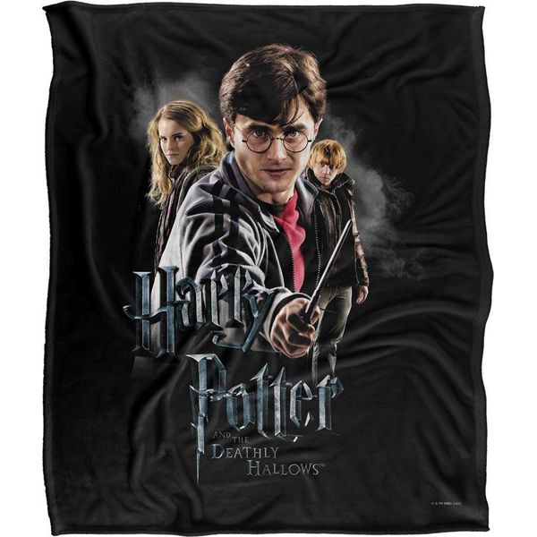 Harry Potter E I Doni Della Morte - Coperta Per Il Cast, Setosa E Morbidissima TV24671 (Taglia Unica) (Nero)-image