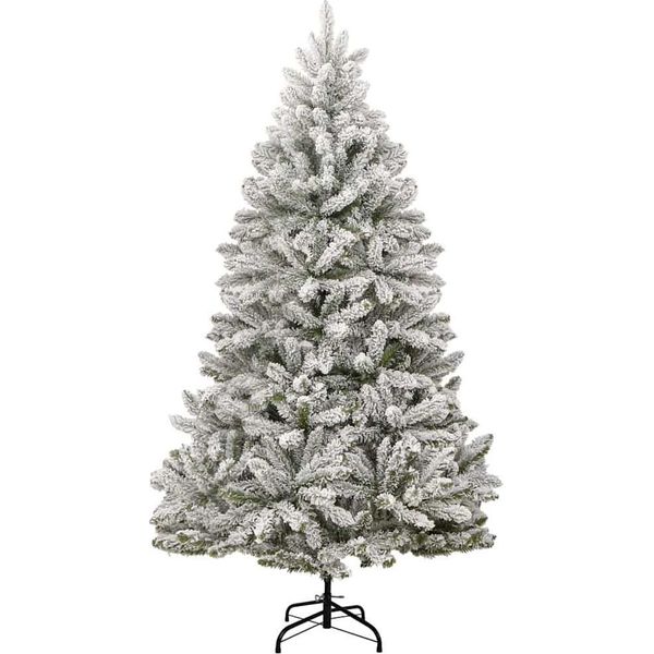 Vidaxl Albero Di Natale Artificiale Verde E Bianco 210 Cm Pvc E Metallo-image