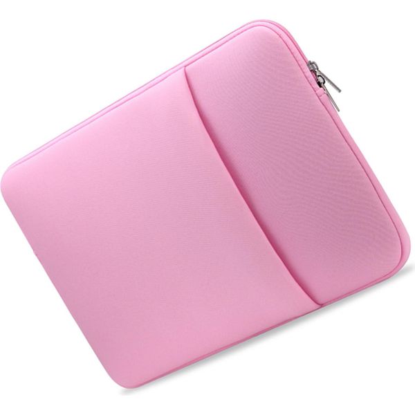 B2015 Laptop Sleeve Soft Zipper Pouch 17'' Laptop Bag Replacement For Macbook Air Pro Ultrabook Laptop Pink-image