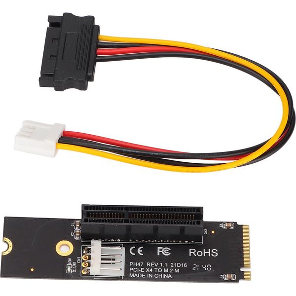 Scheda Riser NGFF/M.2 A Pcie X4, Scheda Adattatore NGFF/M.2 A Pcie X4 Con Indicatori Led Per Minatori Bitcoin-image