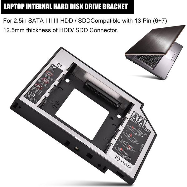 Recinzione Interna Del Computer Portatile 2,5 Pollici Sata I Ii Iii Hdd Unità Disco Rigido Cd DVD-ROM Staffa-image
