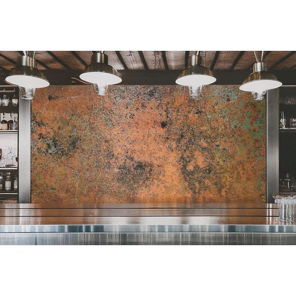 Copperandcraft, Alzatina Da Cucina In Rame 80X50 Cm, Pannello Murale In Metallo Realizzato A Mano, Decorazione Da Parete, Rivestimento Murale Cucina,-image