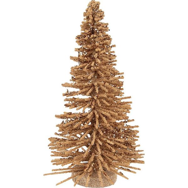 Clayre & Eef Decorazione Natalizia Figura Albero Di Natale Ø 14X25 Cm Legno Beige-image