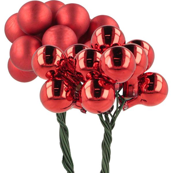 Specchio Bacche Rosso Opaco Lucido Ø1,5Cm 140Pz Decorazione Natalizia Composizioni Da Tavola Decorazioni Albero Di Natale-image