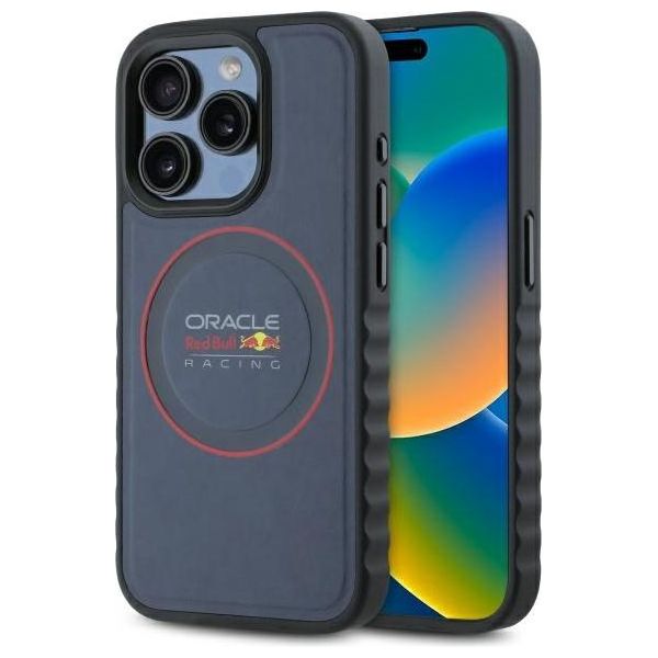 Red Bull Rbhmp15X24Puilvr Custodia Rigida Per Iphone 15 Pro Max 6.7 In Pelle Granatowy/Navy Anello Rosso Magsafe-image