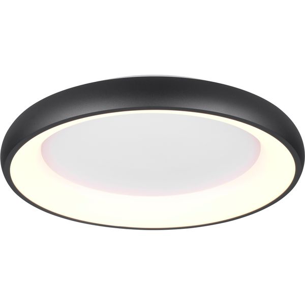 Trio Leuchten Led Deckenleuchte "Cardona, Runde Led Deckenlampe BüRo, Ø 62Cm, 4400 Lumen 38W, Dimmbar", Schwarz (Schwarz Matt), 1, Ø 62Cm H: 10Cm, 1 Stk., Leuchten, Cct - Lichtfarbe Einstellbar 2300/3000/4000K, Auch Wandmontage MöGlich, Led Deckenleuchte-image