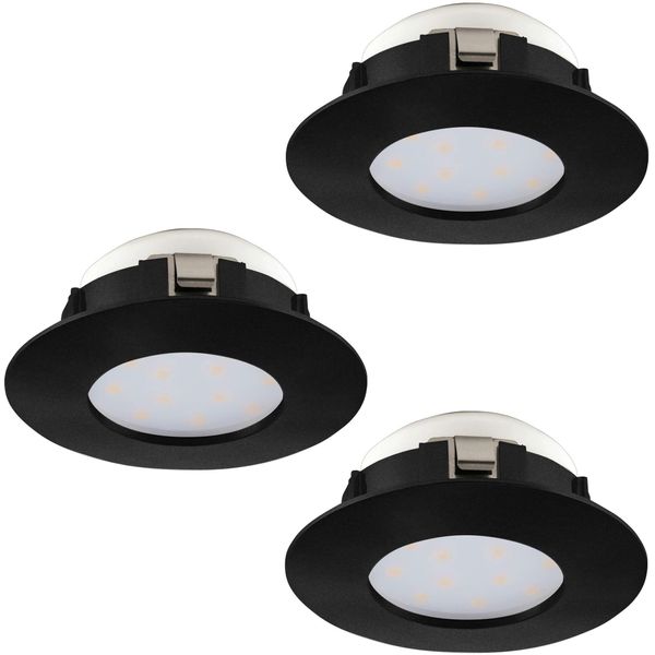Eglo Deckenleuchte "Pineda", Schwarz, Ø 7,8Cm, 1 Stk., Leuchten, Deckenleuchte In Schwarz Aus Kunststoff - 4,9W - Warmweiß, Led Einbaustrahler Led Deckeneinbaustrahler-image
