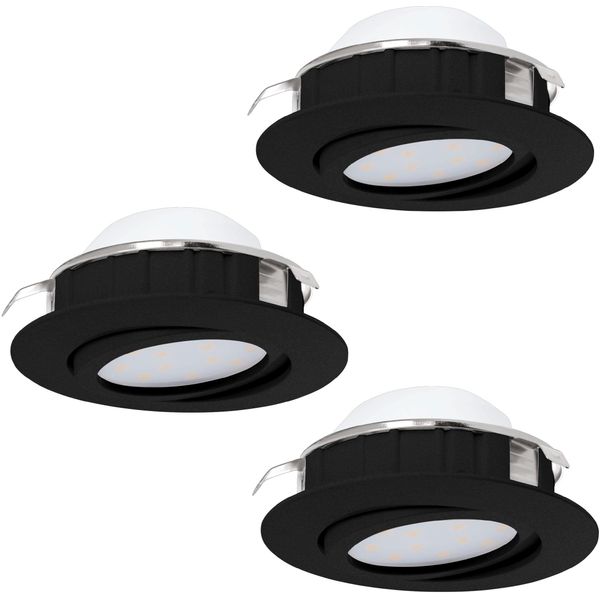 Eglo Deckenleuchte "Pineda", Schwarz, Ø 8,4Cm, 1 Stk., Leuchten, Deckenleuchte In Schwarz Aus Kunststoff - 5,5W - Warmweiß, Deckeneinbaustrahler Led Deckeneinbaustrahler-image