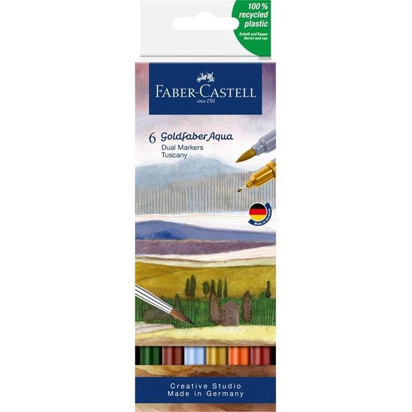 Faber-Castell 164521 FABER-CASTELL Pennarello Acquerello Goldfaber, Confezione Da 6 Tuscany-image