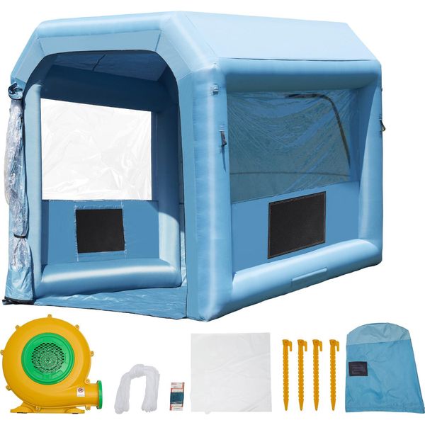 Succebuy Cabina Di Verniciatura Gonfiabile - 3,9 X 2,5 X 2,5 M, Soffiante Da 550 W, Per La Verniciatura Di Moto E Piccoli Oggetti-image