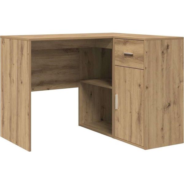 Vidaxl Scrivania Ad Angolo In Rovere Artigianale 102 X 50 X 75 Cm Materiale A Base Di Legno-image