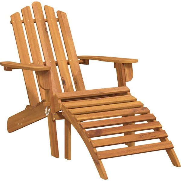 Vidaxl Sedia Da Giardino Adirondack Con Poggiapiedi In Legno Massiccio Di Acacia-image