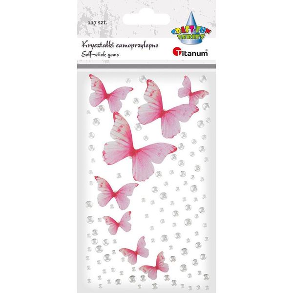 Cristalli E Farfalle Autoadesivi 117 Pz Titanio-image