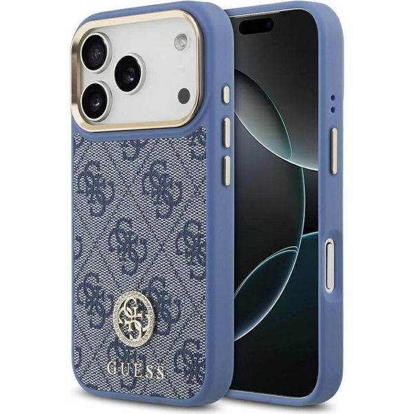 Custodia Guess 4G Strass Logo Magsafe Na Iphone 17 Pro - Niebieskie-image