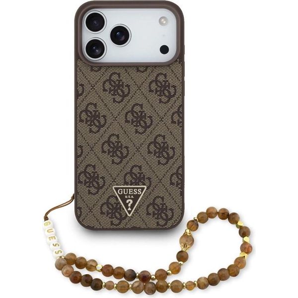 Etui Guess 4G Strap Triangle Logo Magsafe Na Iphone 17 Pro Max - BrąZowe-image