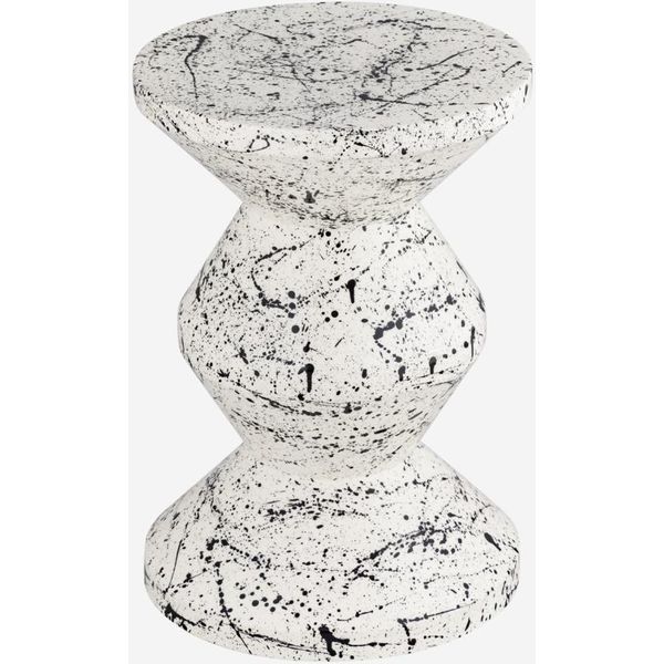 Tavolino Da Divano In Acciaio Smaltato, Motivo Maculato, 47Cm, Nero-image