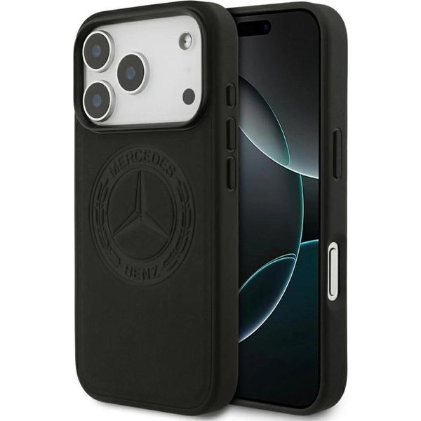 Etui Mercedes Leather Vintage Logo Magsafe Na Iphone 17 Pro - Czarne-image