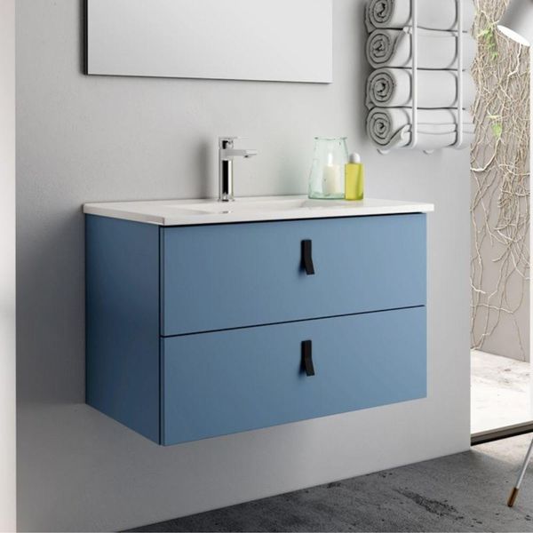 Mobile Bagno Sospeso Colore Blu 2 Cassetti Invicta 60X45X48H-image