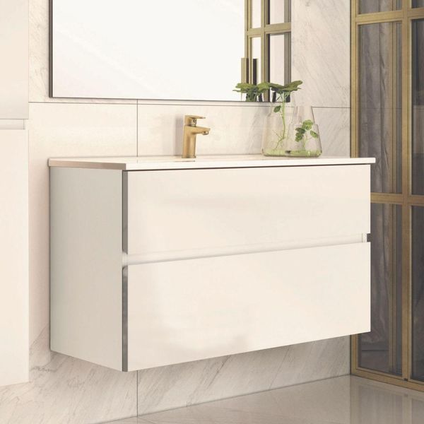 Mobile Bagno Sospeso Bianco Laccato Londres 2 Cassetti 100X45X59H-image