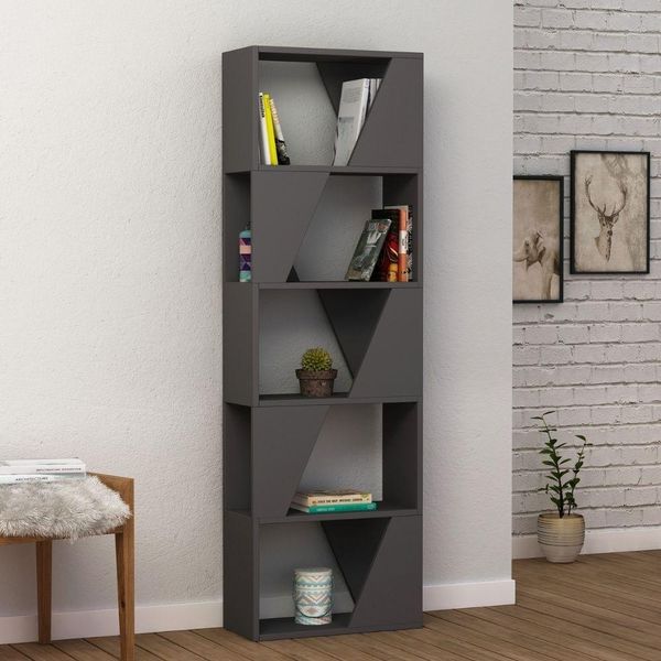Libreria 5 Ripiani Frame 54X168 Colore Antracite-image