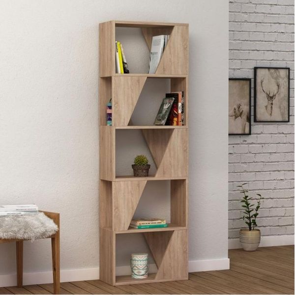 Libreria 5 Ripiani Frame 54X168 Colore Rovere-image