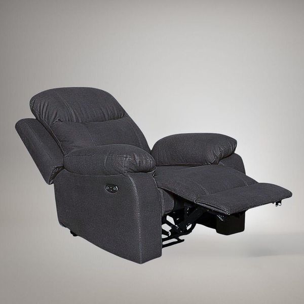 Poltrona Recliner Manuale Chicago Tessuto Twist20 Grigio-image