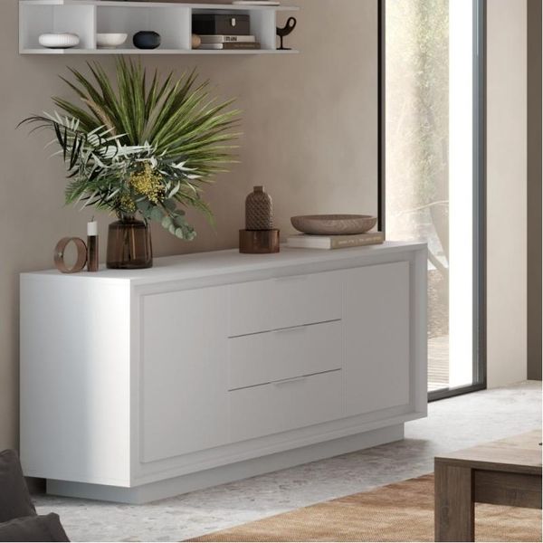 Madia 2 Ante E 3 Cassetti Tiki 180X40X80H Colore Bianco Opaco-image