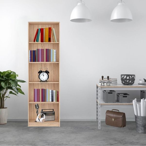 Libreria Colore Rovere 5 Ripiani Nepo 60X34X197H-image