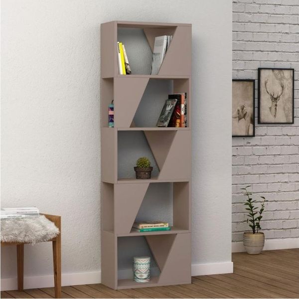 Libreria 5 Ripiani Frame 54X168 Colore Tortora-image