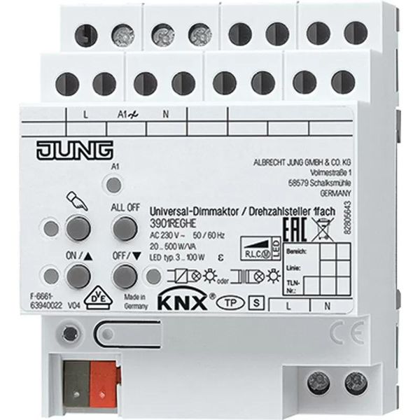 Jung 3901REGHE Knx Led Attuatore Dimmerabile Universale / Regolatore Di Velocità, 1-Gang-image