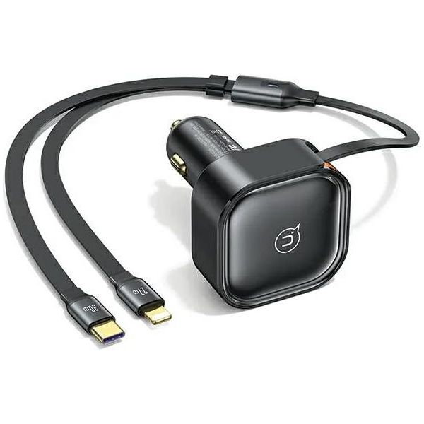 Usams ŁAd. Carica Usams. Con Cavo Retrattile1Xusb-C+1X Lightning C41 Pd 30W Carica Rapida Nero/Nero Cc219Cc01 (Us-Cc219)-image