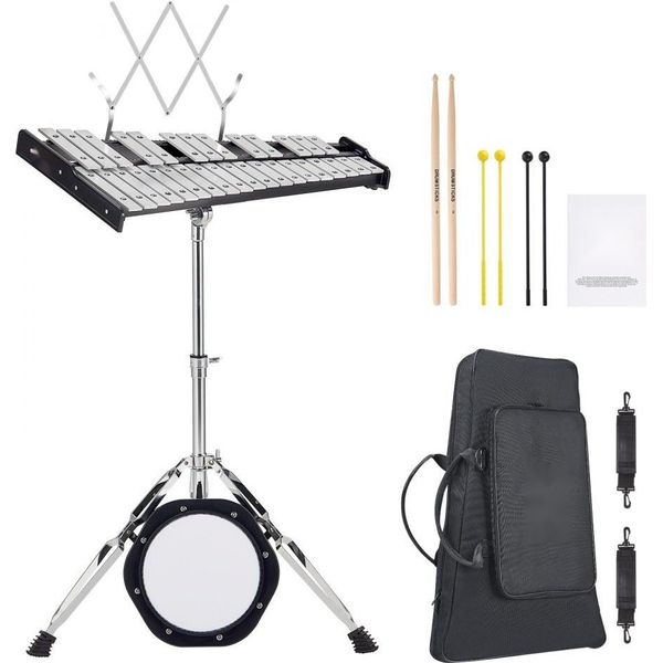 Set Xilofono Glockenspiel 32 Note Con Mazzuoli, Supporto E Tappetino Per Esercitarsi - Strumento Musicale Per Bambini E Principianti-image
