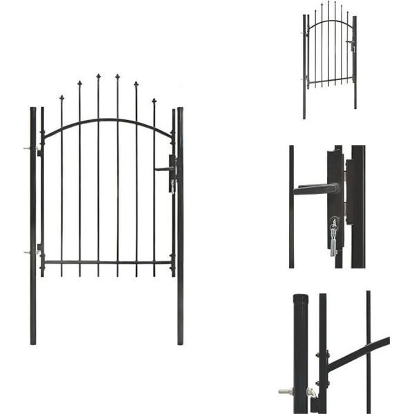 Vidaxl Cancello Da Giardino In Acciaio 1X1,75 M Nero - Cancelli Da Giardino-image