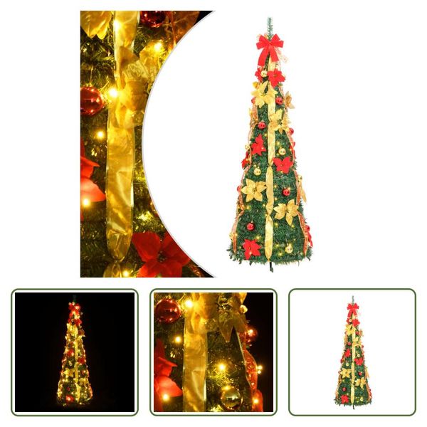 The Living Store Albero Di Natale Artificiale Pop-Up 150 Led Verde 180 Cm-image