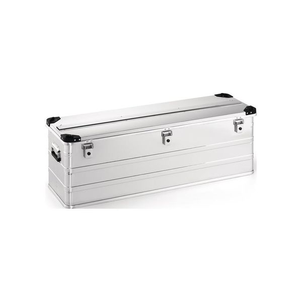 Cassetta In Alluminio L1182Xl385Xh410Mm 163L Con Coperchio Incernierato E Angoli Impilabili-image