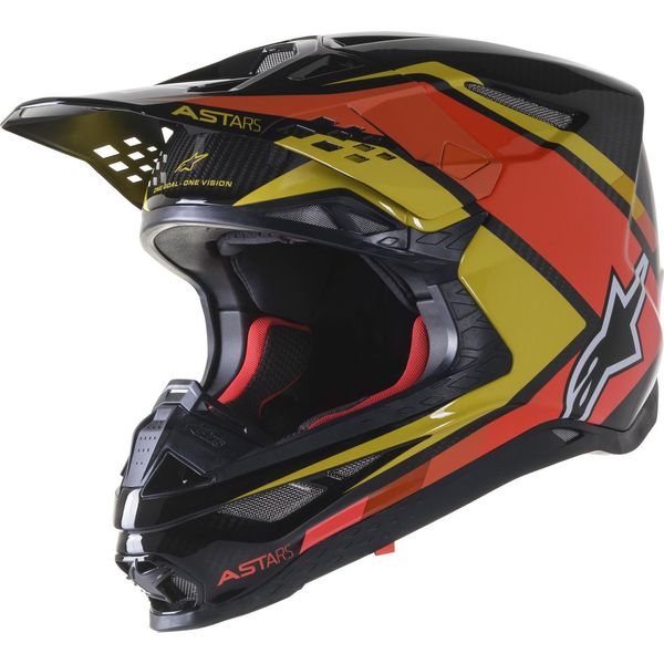 Casco Supertech S-M10 Carbon META2, Alpinestars (Nero/Giallo/Arancio Lucido, Taglia 2XL)-image