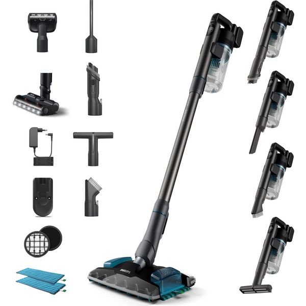 Philips Serie 8000 XC8057/01 Aspirapolvere/ Scopa Elettrica A Batteria Dry&Wet Cyclonic Bagless 0,6 L Blu-image