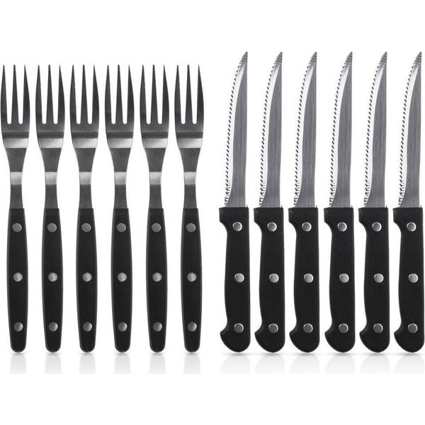 Sei Coltelli E Forchette, Perfetti Per Bistecche E Pizza-image