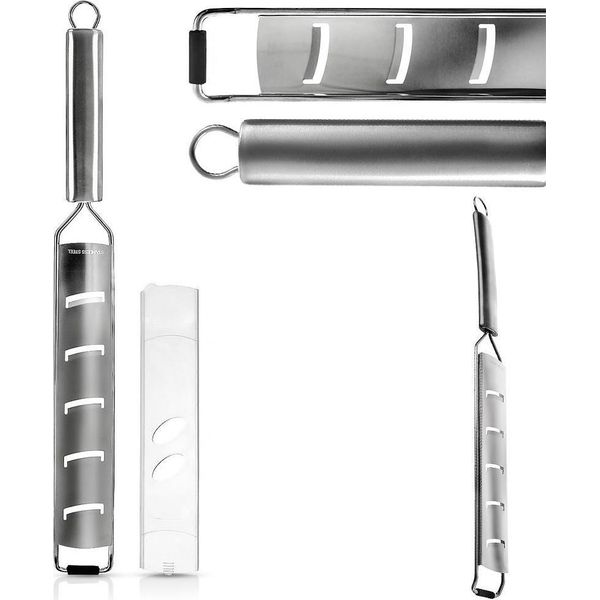 Grattugia Da Cucina Piatta 38 Cm In Acciaio Inox Per Formaggi A Pasta Dura E Verdure-image