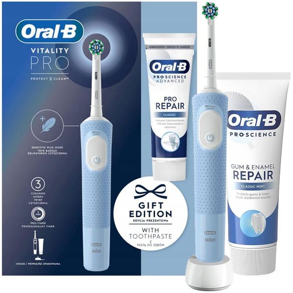 Oral-B Vitality Pro X Blau Elektrische ZahnbüRste + Zahnpasta-image