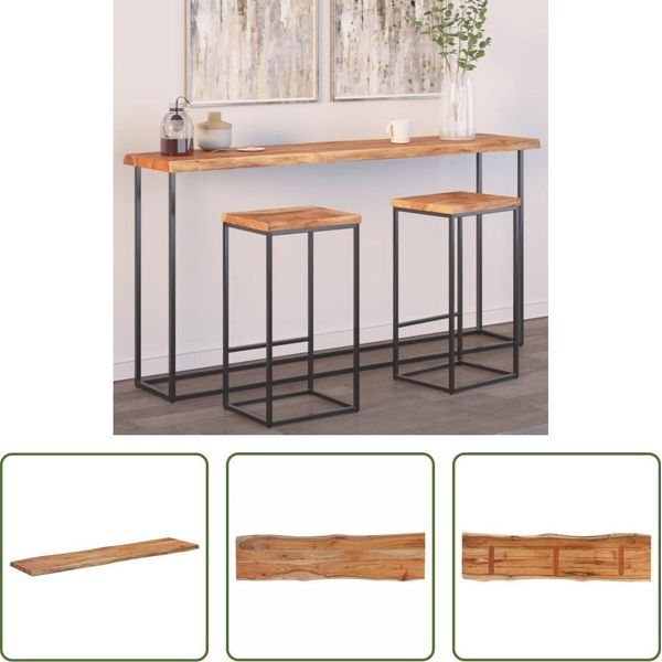 The Living Store Piano D'appoggio 180X40X2,5 Cm Rettangolare In Legno Massiccio Di Acacia Bordo Albero-image