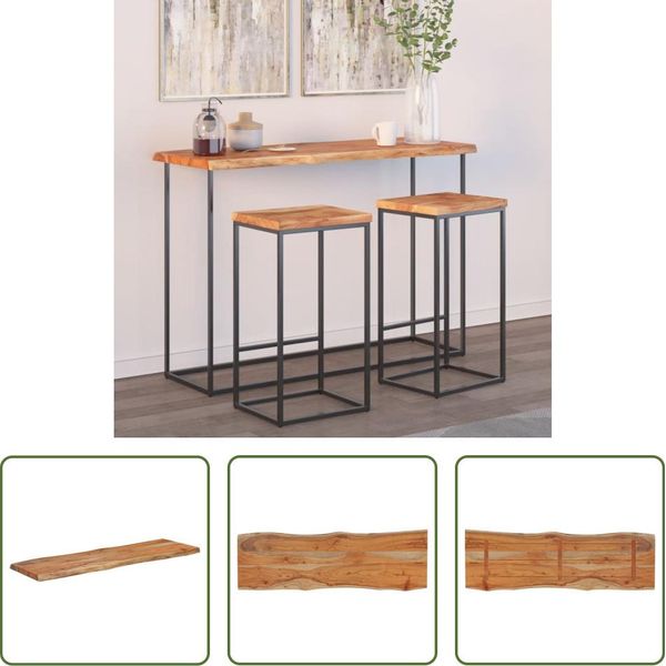 The Living Store Piano D'appoggio 120X40X2,5Cm Rettangolare In Legno Massiccio Di Acacia Bordo Albero-image