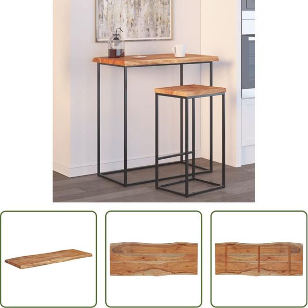 The Living Store Piano D'appoggio 100X40X2,5Cm Rettangolare In Legno Massiccio Di Acacia Bordo Albero-image