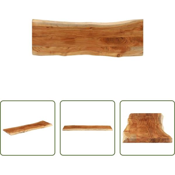 The Living Store Piano D'appoggio 120X40X3,8Cm Rettangolare In Legno Massiccio Di Acacia Bordo Albero-image