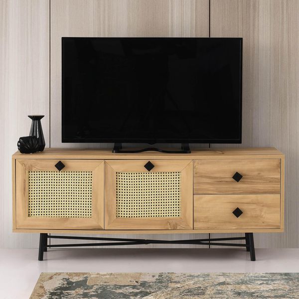 Skye Decor, Hapsiyas 140, Tavolino Per Tv, Rovere, 100 % Melamin Coated Slipboard, 140 X 40 X 60 Cm-image