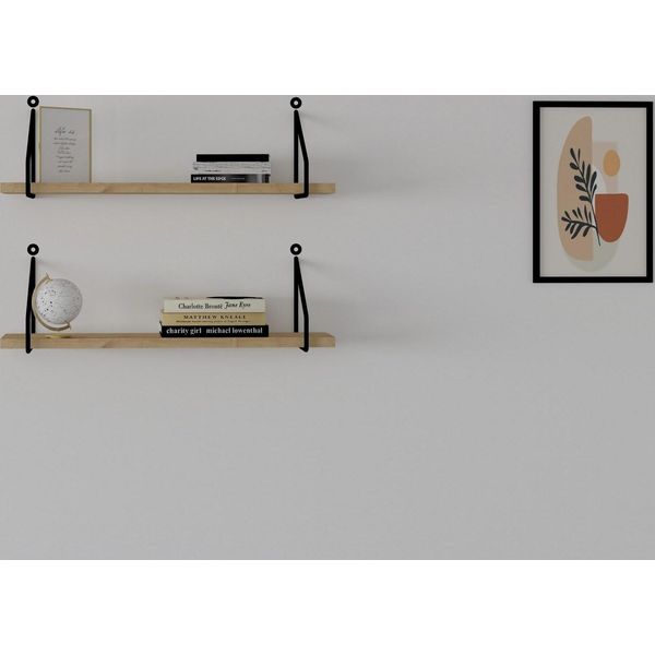 Skye Decor, Reco - Sapphire Oak, Mensola A Muro, Rovere Zaffiro, 100 % Melamine Coated Slipboard, 60 X 12 Cm-image