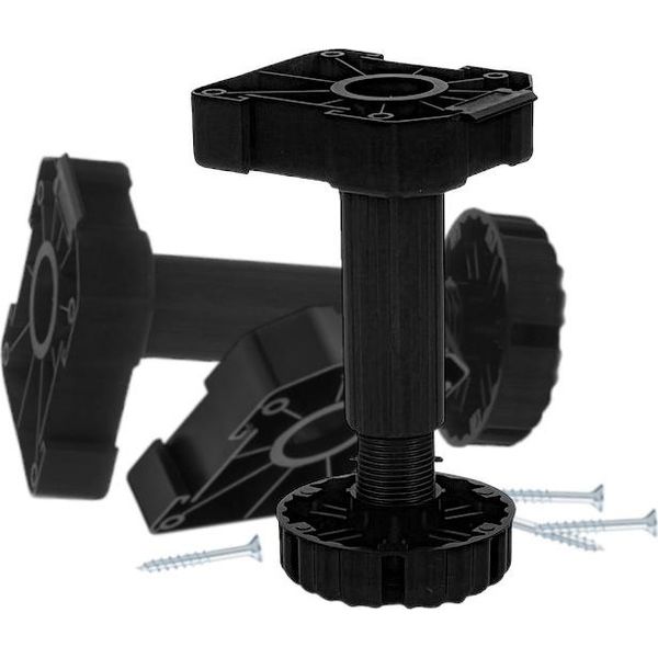 Gamba Per Mobili 125 Mm Regolabile In Altezza 115-143 Mm Plastica Nera 4X-image